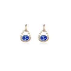 80288qs Frank Hidup Austria Crystal Anting-anting Blue Champagne Gold-Intl