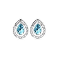 87758Qs Air Bulan Cave Austria Kristal Anting-Anting Laut Biru-Internasional