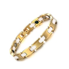 8 Mm Tungsten Steel + Keramik Gelang Kesehatan Magnetik Emas Pria Wanita Gelang & Perhiasan Gelang