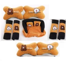 9 in 1 Aksesoris Mobil Bantal Mobil LINE karakter BROWN CONY Character Sarung Seat Belt Tempat Tissue Kepala Leher Asesoris Mobil Avanza Xpander Calya Innova Gran Max Pick Up Brio Satya Sigra Xenia Rush Carry Ertiga HR-V Ayla Terios Agya Ignis Mobilio APV
