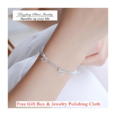 925 Berlapis Perak Perhiasan Cantik Berkelas Star Double Lapisan CharmBracelet-138-Intl