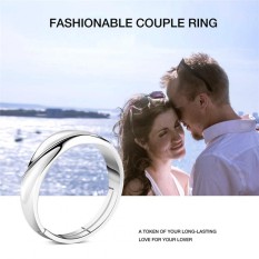 925 Sterling Silver Couple Pernikahan Pembukaan Finger Ring Pertunangan Perhiasan untuk Pria-Intl