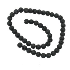 AC 1X8.5mm Lava Rock Desain Bulat Longgar Spacer Beads Strand Gelang Kalung Membuat-Intl