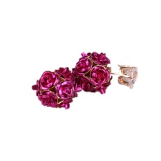 Ai Home Wanita Putri Elegan Rose Bunga Crystal Rhinestone Stud Earring Perhiasan (Rose)-Intl