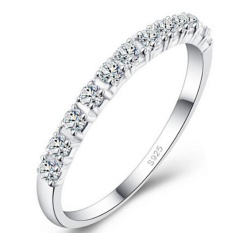 Ai Home Wanita Cincin Kawin Perak Berlapis Simulasi Perhiasan Cincin Berlian S