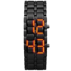Aidis Tahan Air Elektronik Generasi Kedua Biner LED Jam Digital Wanita Lava Gelang Stainless Steel Hitam Merah-Intl