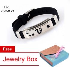 Kekasih 925 Perak Disepuh Gelang Tangan 12 Konstelasi Bracelet Gelang Wanita Pria,Leo