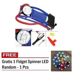 AIUEO Pompa Angin Manual Kaki Injak Mobil Sepeda Motor Free 1 Pcs LED Fidget Spinner Random