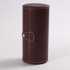 Ajusen Cylindrical PU glasses box organizer 3 grid Watch box jewelry display boxes dust-proof travel case carry portable Container