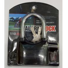 Alarm Lock Gembok Motor Suara Anti Maling Super Kuat / Lock Siren Ring Panjang - Black