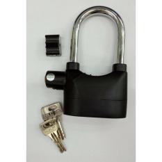 Alarm Lock Gembok Motor Suara Anti Maling Super Kuat / Lock Siren Ring Panjang - Black