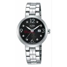 Alba AH7H85 Black Patterned Dial Jam Wanita AH7H85 Silver Stainless