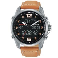 ALBA Analog Digital - Jam Tangan Pria - Coklat - Tali Kulit - AZ4013