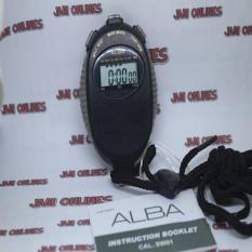 Alba AXA29Z Stopwatch Hitam Black Digital Alarm Original AXA29ZX1