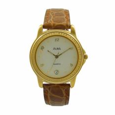 ALBA Jam Tangan Pria - Brown Gold - Leather Strap - ATXT60