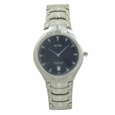 ALBA Jam Tangan Pria - Silver Black - Stainless Steel - AVKB19