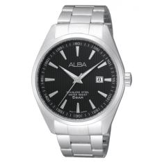Alba - Jam Tangan Pria - Silver-Hitam - Stainless Steel - AG8387X1