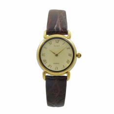 ALBA Jam Tangan Wanita - Brown Gold - Leather Strap - ATA88H