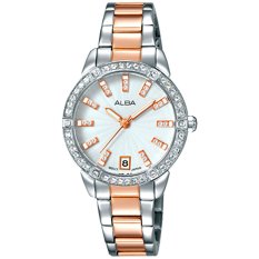 ALBA - Jam Tangan Wanita - Silver Kombinasi Rosegold - Stainless Steel - AG8H03