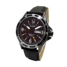 Alba Quartz AV3041X1 Analog Black Dial Leather - Jam Pria AV3041