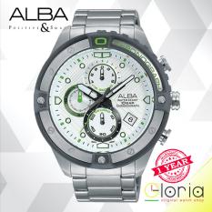 Alba Signa Chronograph Jam Tangan - Strap Stainless Steel - Silver - AM3327X1