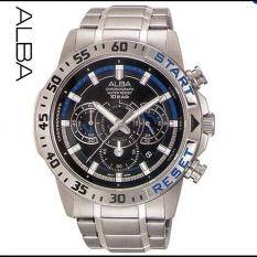 Alba Sport Chronograph - Jam Tangan Pria - Silver - Stainless Steel - AT3895-V