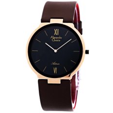 Alexandre Christie 8482 - Jam Tangan Wanita - Strap Kulit - Rosegold Hitam