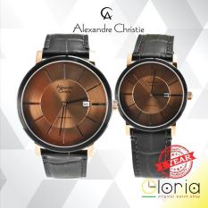 Alexandre Christie AC 8344 Chronograph Jam Tangan Couple / Pair Watch Tali Kulit