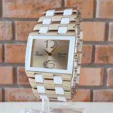 Alexandre Christie AC2182LH Original Jam Tangan Wanita Stainless Ceramic Gold Putih