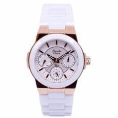Alexandre Christie AC2224 Jam Tangan Wanita Strap Ceramic Putih Rosegold