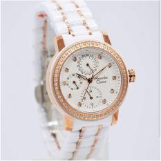 Alexandre Christie AC2360 Jam Tangan Wanita Strap Ceramic Putih