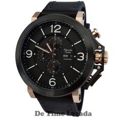 Alexandre Christie AC6281MC Jam Tangan Pria Strap Leather Hitam Rosegold