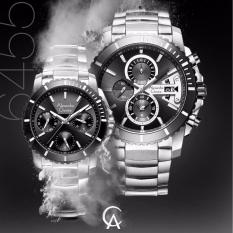 Alexandre Christie AC6455SSP Jam Tangan Couple Stainless Steel Silver Hitam
