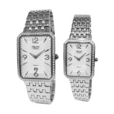 Alexandre Christie Elegance Couple Series 8391LMDBSSSLDR Silver Jam Tangan Pasangan