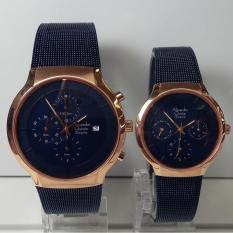 Alexandre Christie Jam Tangan Couple Alexandre Christie AC6245MC/BF Tranquility Blue Rosegold Stainless Steel