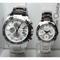 Alexandre Christie Jam Tangan Couple Alexandre Christie AC6455MC/BF Silver Stainless Steel Dial White