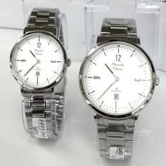 Alexandre Christie - Jam Tangan Couple - Stainless Steel - AC 8499 Silver White Couple