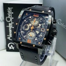 Alexandre Christie - Jam Tangan Sport Formal Fashion Kasual Original Alexandre Christie Pria Cowok Laki Laki Model Terbaru Termurah Terlaris 2017 Kekinian Simple Keren Elegan Analog Kulit Sstainless Steel Alexandre Christie AC6376 black