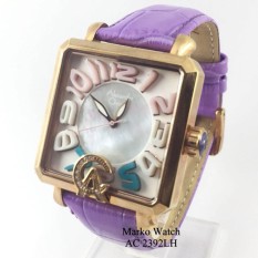 Alexandre Christie Original AC 2392LH PLAT PUTIH CASING RGOLD TALI UNGU