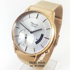 Alexandre Christie Original AC 8519MS PLAT PUTIH CASING RGOLD RANTAI RGOLD