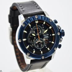 Alexandre Christie Original-AC6416M-Jam Tangan Pria-Kulit Black Blue