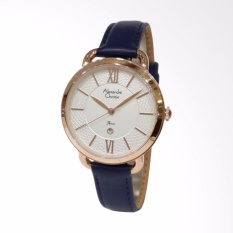 Alexandre Christie Passion 2674LDLRGSLBU Jam Tangan Wanita - Biru Rose Gold (Ekstra Kulit)