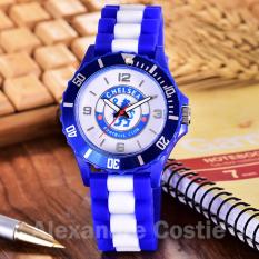 Alexandre Costie Jam Tangan Pria Body Blue - White Dial - BlueWhite Rubber Band - AC-RK-CFC-006T-Blue-White-BlueWhite Rubber Band