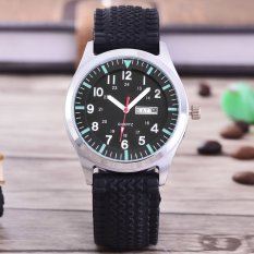 Alexandre Costie - Jam Tangan Pria - Body Silver - Black Dial - Rubber Band - AC-RK-TGL-HR-P-5251 - Hitam