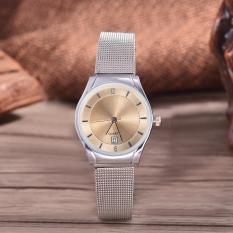 Alexandre Costie Original Brand, Jam Tangan Wanita - Body Silver - White Dial - Stainless Stell Mesh Band - AC-RT-5266B-L-TGL-SW-Stainless Steel Mesh Band-CL