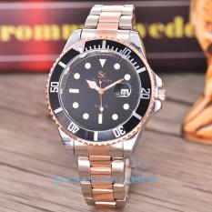 Alexandre Costie – Saint Costie Jam Tangan Pria - Body Silver/Rose Gold-Black Dial –SC-RX-004A-G-RGB-KOMB-TGL- STAINLESS STELL BAND