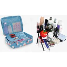 Alila Tas Kosmetik Korea Make Up Tas Travel Bag in Bag Organizer untuk Kosmetik dan Sabun - Light Blue