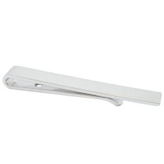 Amango Menstruasi Stainless Steel Perak Nada Sederhana Dasi Bar Penjepit Jarum 4 Cm Terbuat dari Perak