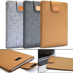 Amart lembut tas Laptop pelindung anti gores untuk 15 inci Macbook Air Laptop tablet (khaki)- International