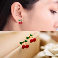Amefurashi Anting Ceri Merah Cute Sweet Red Cherry Stud Earring